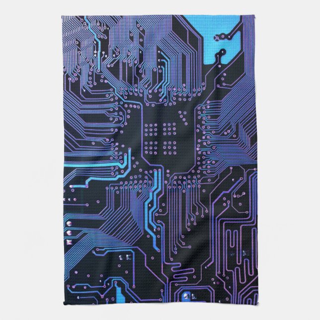 Geek Out Nerd PCB Blue Electronic Circuit Board Küchentuch (Vertikal)