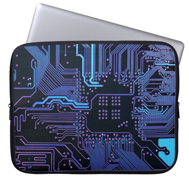 Geek Out Nerd PCB Blue Electronic Circuit Board Laptopschutzhülle (Vorderseite)
