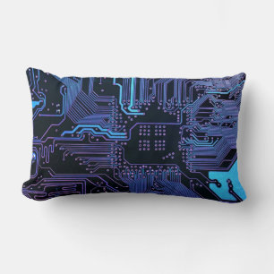 Geek Out Nerd PCB Blue Electronic Circuit Board Lendenkissen