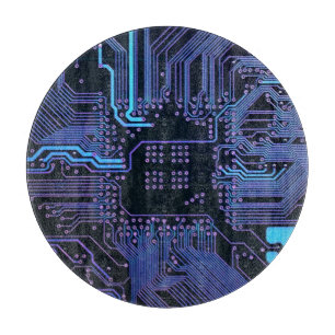 Geek Out Nerd PCB Blue Electronic Circuit Board Schneidebrett