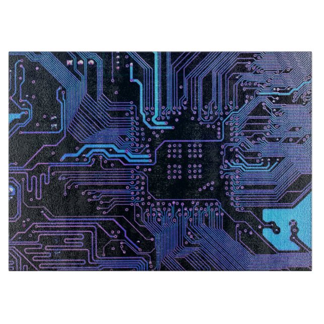Geek Out Nerd PCB Blue Electronic Circuit Board Schneidebrett (Vorderseite)