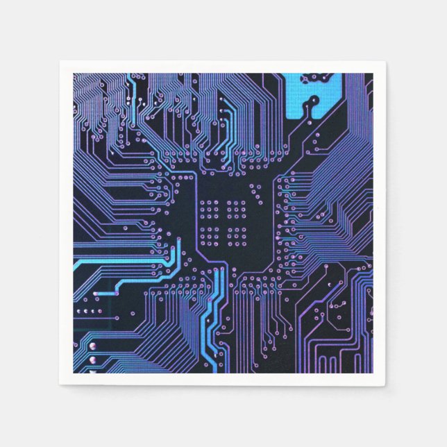 Geek Out Nerd PCB Blue Electronic Circuit Board Serviette (Vorderseite)