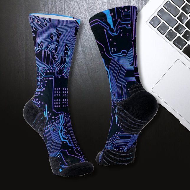 Geek Out Nerd PCB Blue Electronic Circuit Board Socken (Von Creator hochgeladen)
