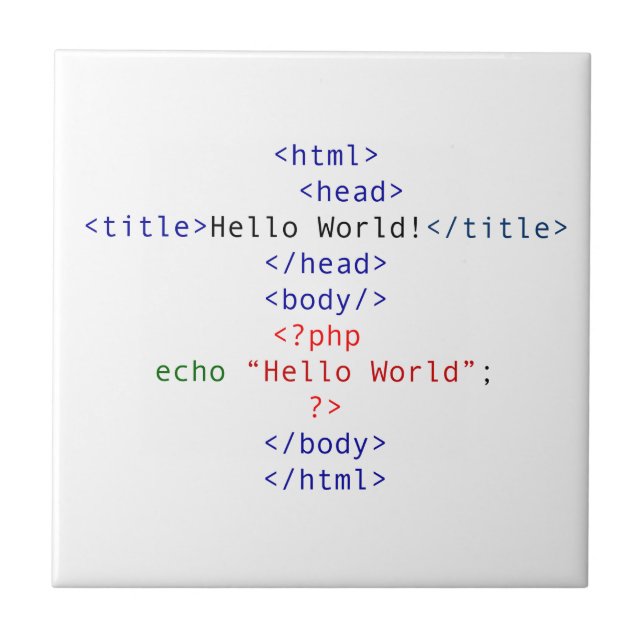 Geek php Greeting Fliese (Vorderseite)