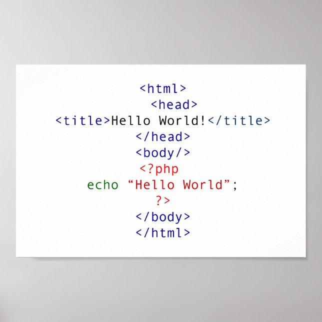 Geek php Greeting Poster (Vorne)