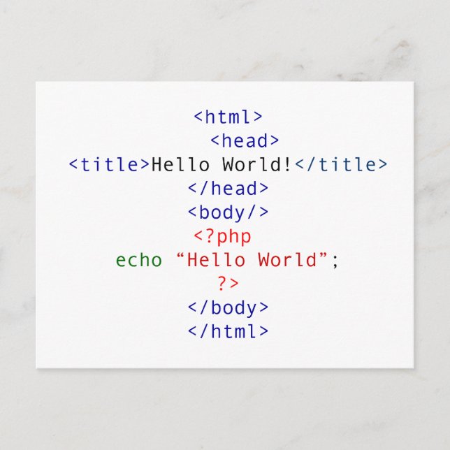 Geek php Greeting Postkarte (Vorderseite)