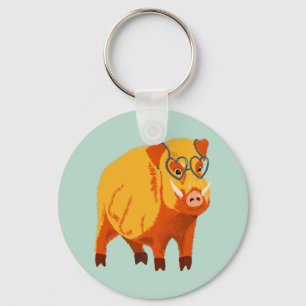 Geek Pig Funny Boar Wild Animal Schlüsselanhänger