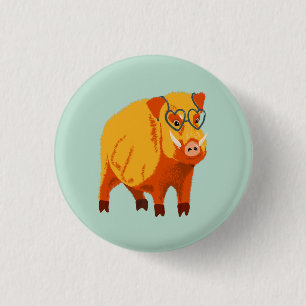 Geek Pig Funny Nerdy Button