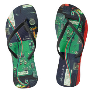 Geek robotic gedruckte Schalttafel elektronisch Co Flip Flops