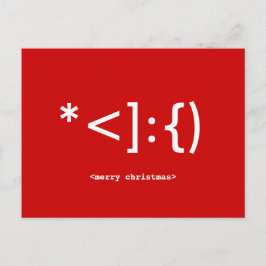Geek Santa Emoticon Weihnachtspostkarte Feiertagspostkarte