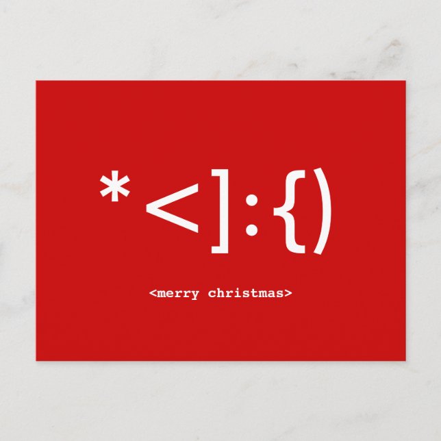 Geek Santa Emoticon Weihnachtspostkarte Feiertagspostkarte (Vorderseite)