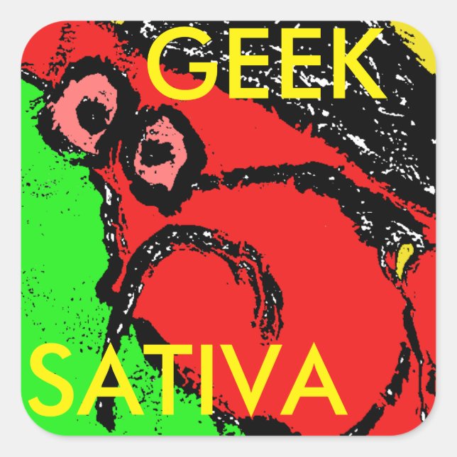 GEEK SATIVA QUADRATISCHER AUFKLEBER (Vorderseite)