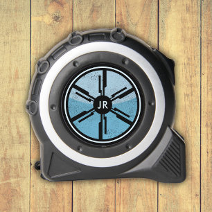 Geek Sci Fi Futuristic Cosmic Space Blue Monogram Maßband