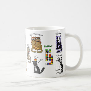Geek Science Cats. Entdeckungen. Physik, Chemie Kaffeetasse
