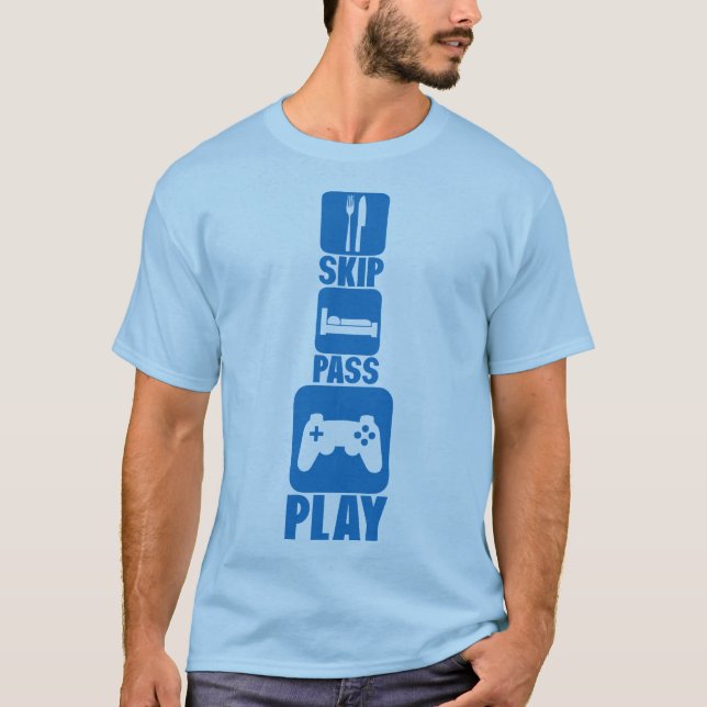 GEEK SKIP PASS PLAY MANY Spiel 2 T-Shirt (Vorderseite)