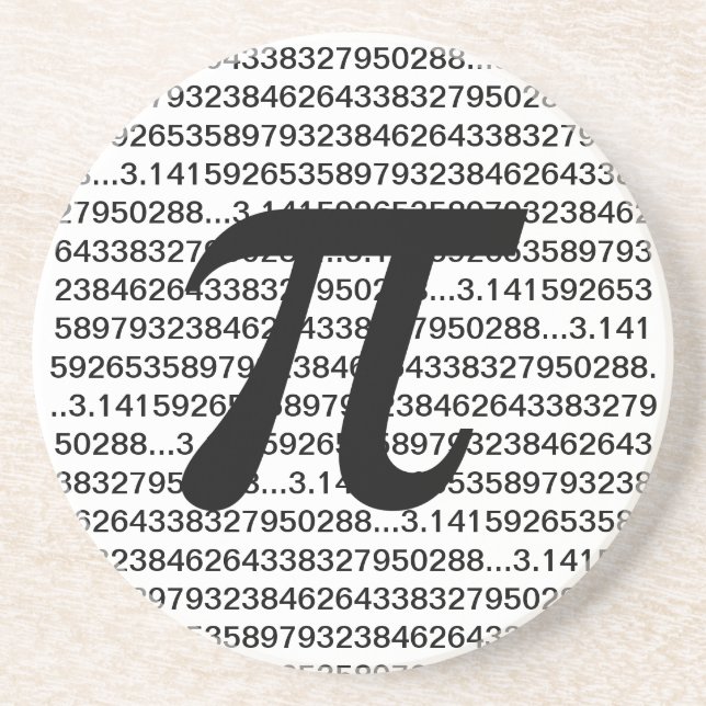 Geek-Untersetzer PUs 3,14 Mathe Sandstein Untersetzer (Vorne)
