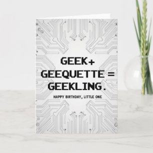 Geekige Geburtstagskarte mit Schaltkreis Karte