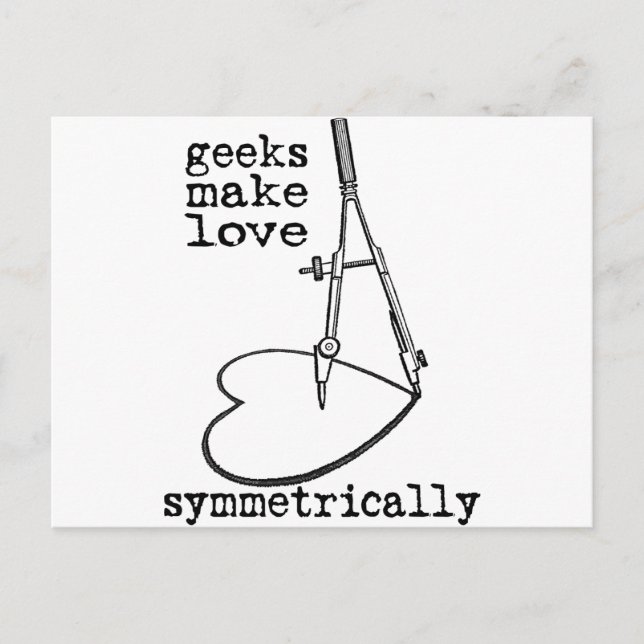 Geeks machen Liebe symmetrisch Postkarte (Vorderseite)