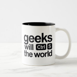 Geeks retten die Welt Zweifarbige Tasse