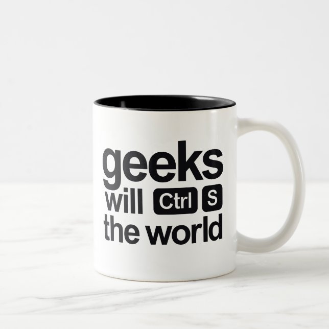 Geeks retten die Welt Zweifarbige Tasse (Rechts)