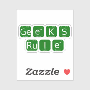 Geeks Rule Periodic Table Slogan Aufkleber