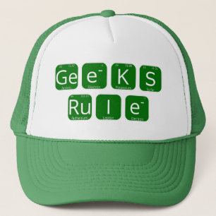 Geeks Rule Periodic Table Slogan Truckerkappe