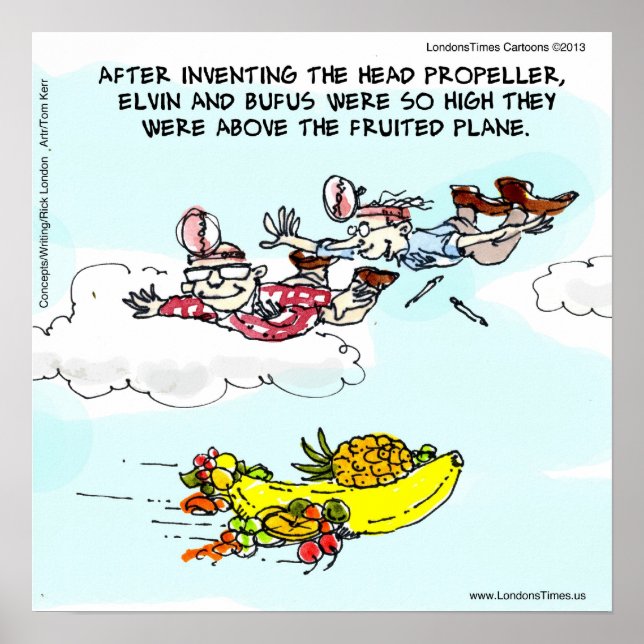 Geeks & The Frucht Flugzeug Funny Poster (Vorne)