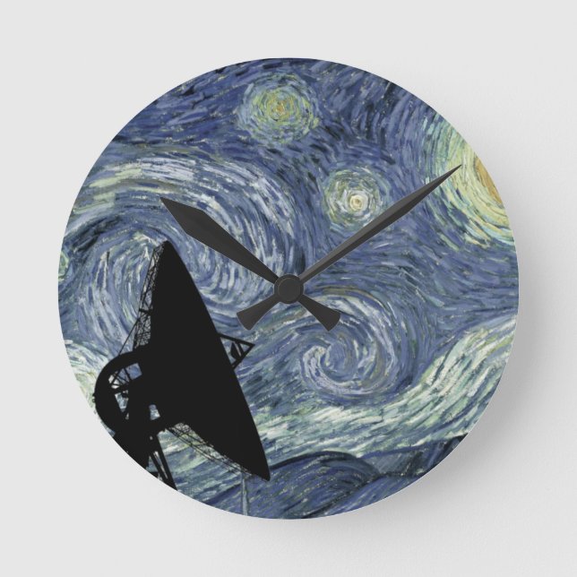 Geeky Astronomy Clock Runde Wanduhr (Vorderseite)