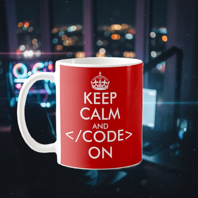 Geeky behalten Sie Ruhe und Code auf Tasse für (fun keep calm mug for coder)