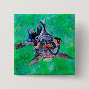 Geeky Blackmoor Goldfish mit teleskopischen Augen Button
