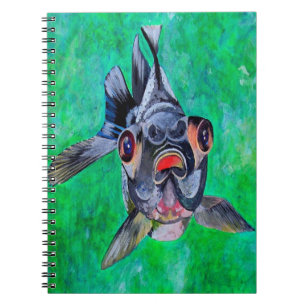 Geeky Blackmoor Goldfish mit teleskopischen Augen Notizblock