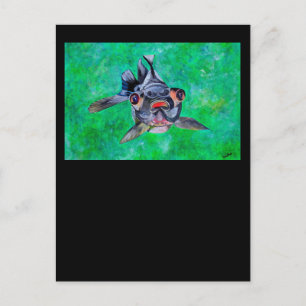 Geeky Blackmoor Goldfish mit teleskopischen Augen Postkarte