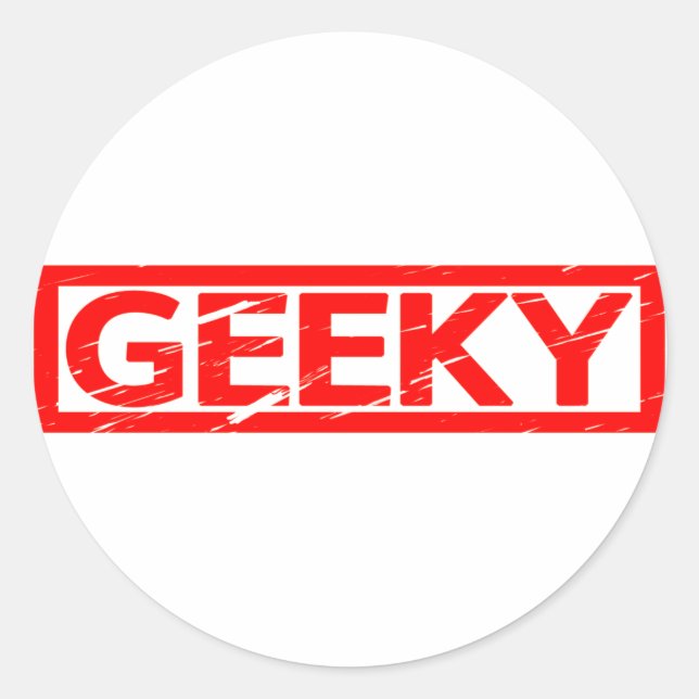 Geeky Briefmarke Runder Aufkleber (Vorderseite)