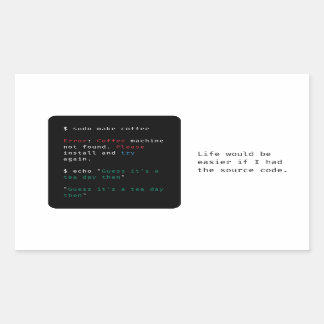 Geeky Computer Command Rechteckiger Aufkleber