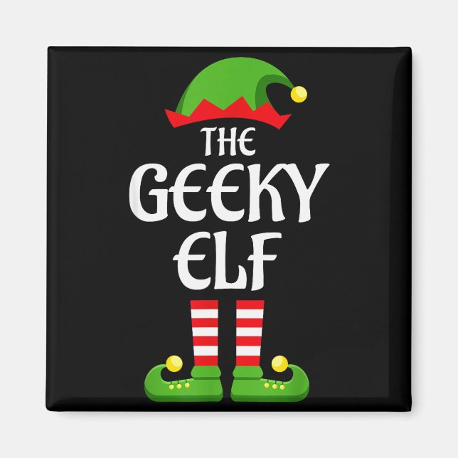 Geeky Elf Family Matching Group Christmas Geek  Magnet (Vorne)
