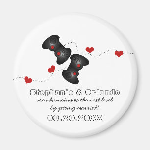 Geeky Gamers Save the Date Magnet, Dunkel Magnet