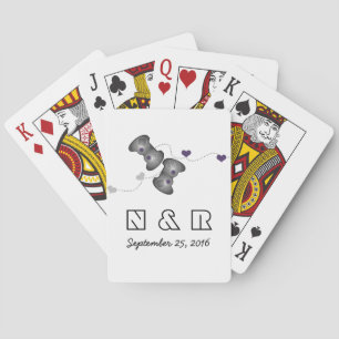 Geeky Gamers Wedding Cards Silver Lila Spielkarten