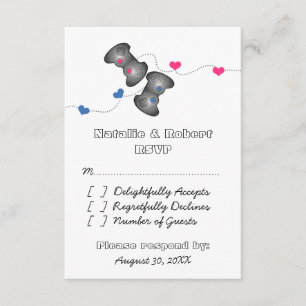Geeky Gamers Wedding Response Card RSVP Karte