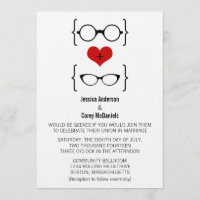 Geeky Glasses Wedding Einladung