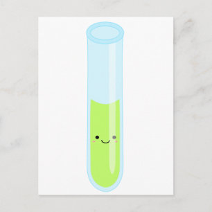 Geeky kawaii-Reagenzröhre Postkarte