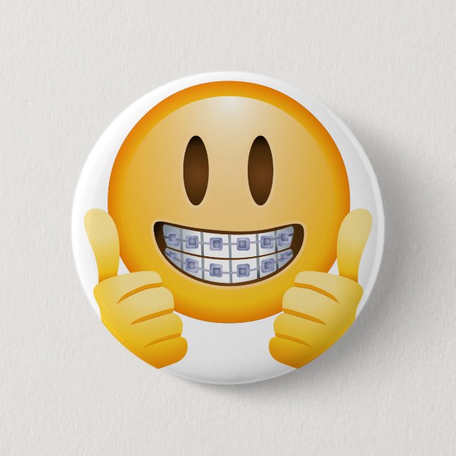Geeky Klammern Emoji Button (Vorderseite)