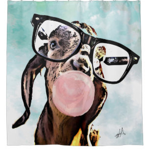 Geeky Nubian Goat Blubbles mit Bubblegum Duschvorhang