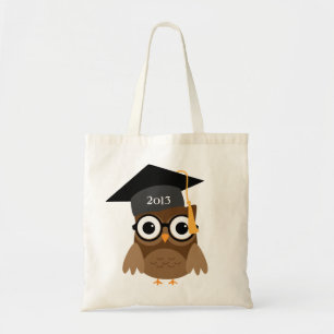 Geeky Owl mit Brille und Cap Abschluss Bag Tragetasche