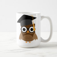 Geeky Owl mit Brille und Graduation Cap Tasse