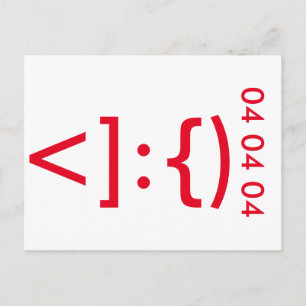 Geeky Santa Claus Emoticon Christmas Feiertagspostkarte