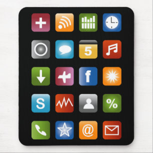 Geeky Smartphone App Icons Mauspad