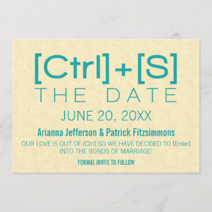 Geeky Typografie Save the Date, Aquamarin Date