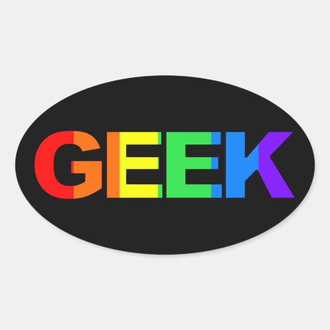 Geeky und Que As. Ovaler Aufkleber (Vorderseite)
