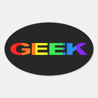 Geeky und Que As. Ovaler Aufkleber