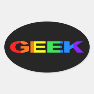 Geeky und que wie ovaler aufkleber